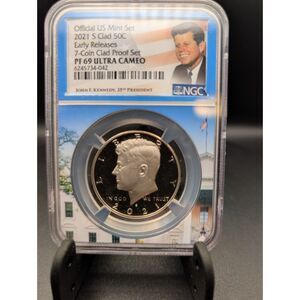 2021-S Kennedy Half PF69 Ultra Cameo NGC Early Releases Portrait Label